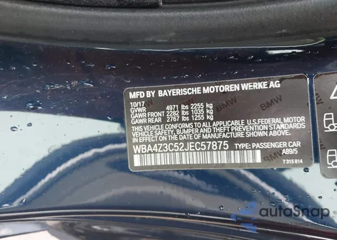 2018 BMW 430I xDrive from USA, damaged, VIN WBA4Z3C52JEC57875